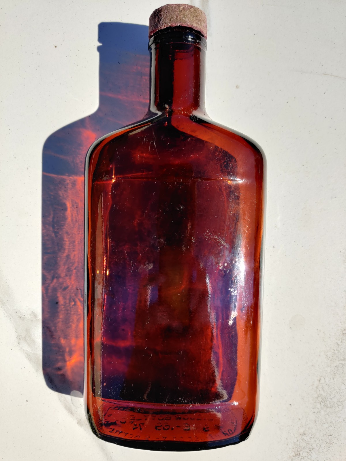 Vintage “Fed Law Forbids” Embossed Whiskey Flask - One Pint
