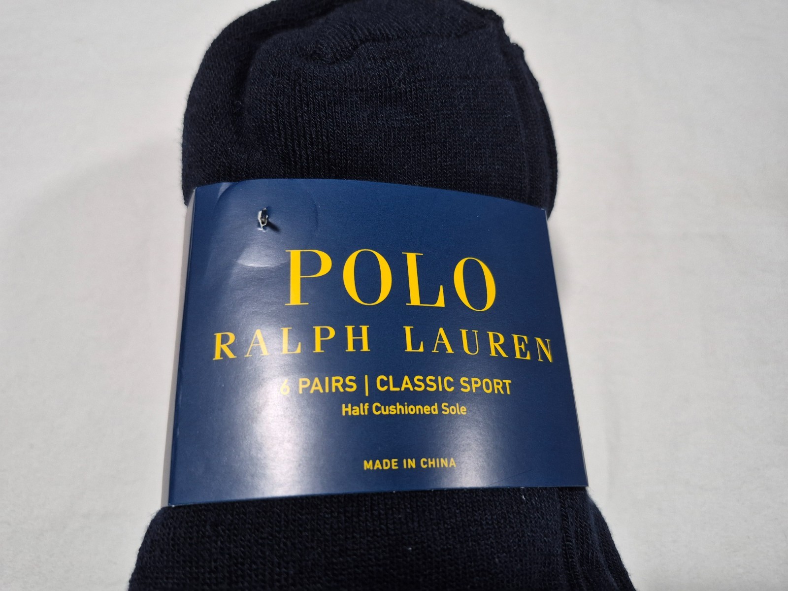 Polo Ralph Lauren Mens Quarter Sports Casual- Socks 6 pair SZ 6-12 Dark Blue