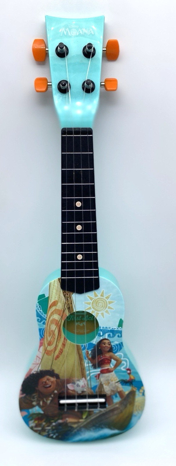 VHTF Disney Moana Maui Hay Hay Pua First Act Play Jazwares 20" Ukulele Guitar