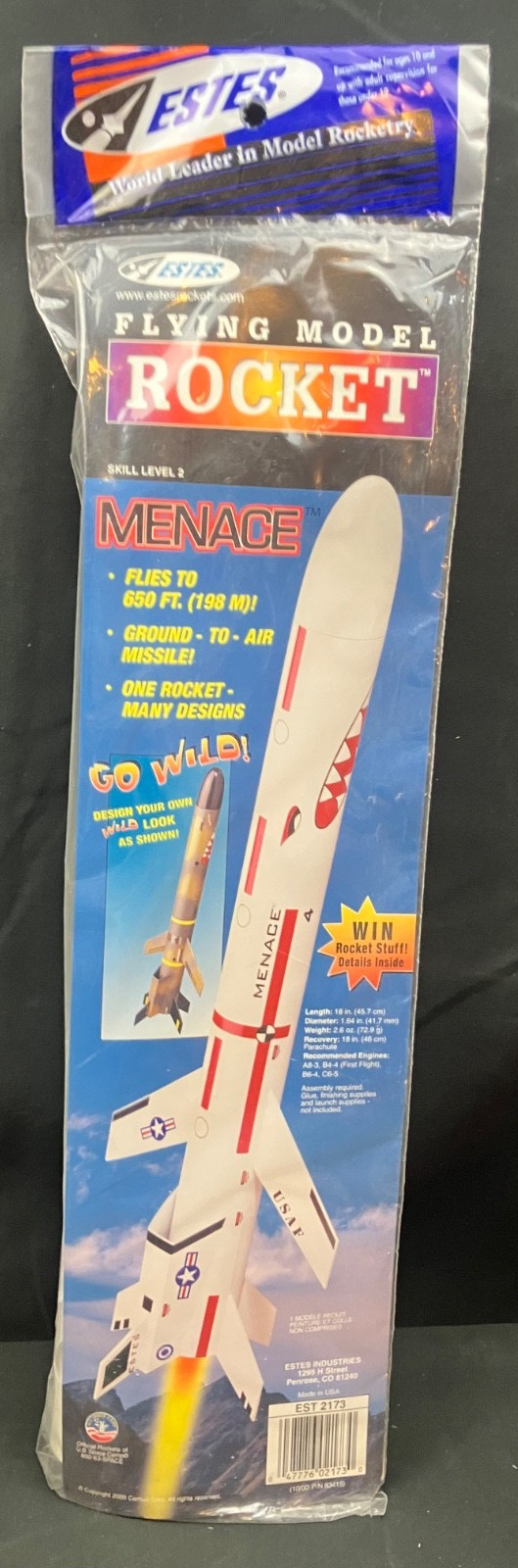 Fantastic Estes Menace Flying Model Rocket Kit #1364 -Sealed