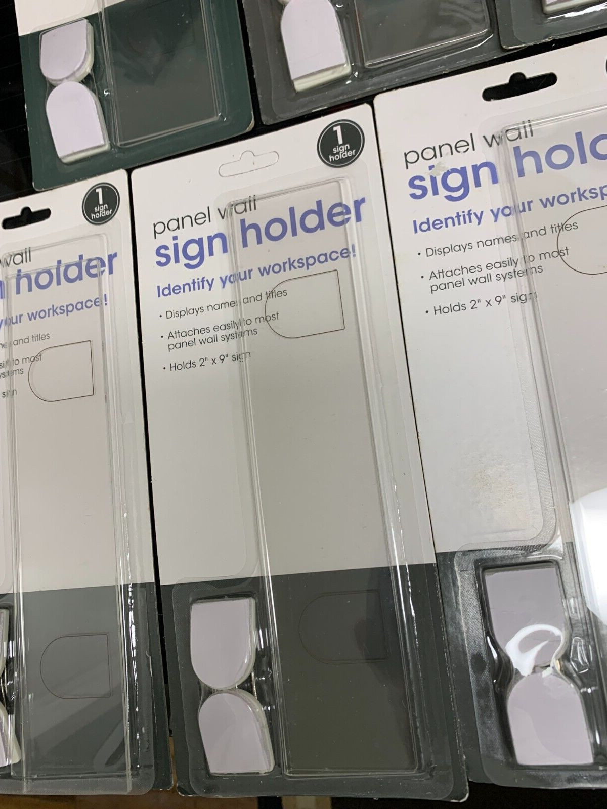 7 pack lot Advantus 9" x 2" Panel Wall Sign Holder Clear Acrylic #75318