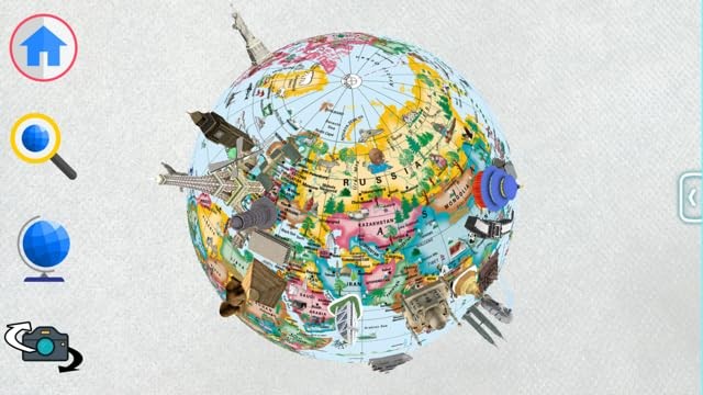 8"/20cm Interactive Illuminated Political Globe with Chrome Base, Riser and S...