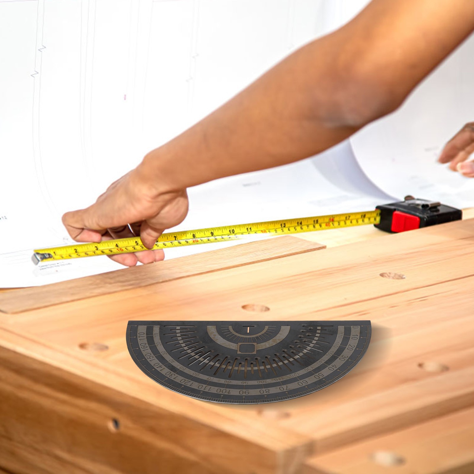 Stainless Steel Protractor for Accurate Angle Measurement in Craft Projects