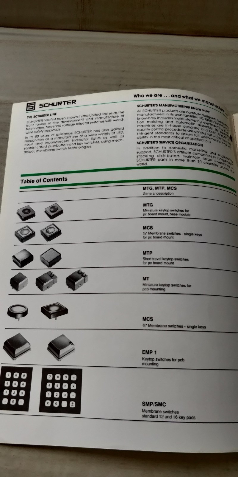 1987 SCHURTER THE COMPLETE SWITCH LINE CATALOG C5