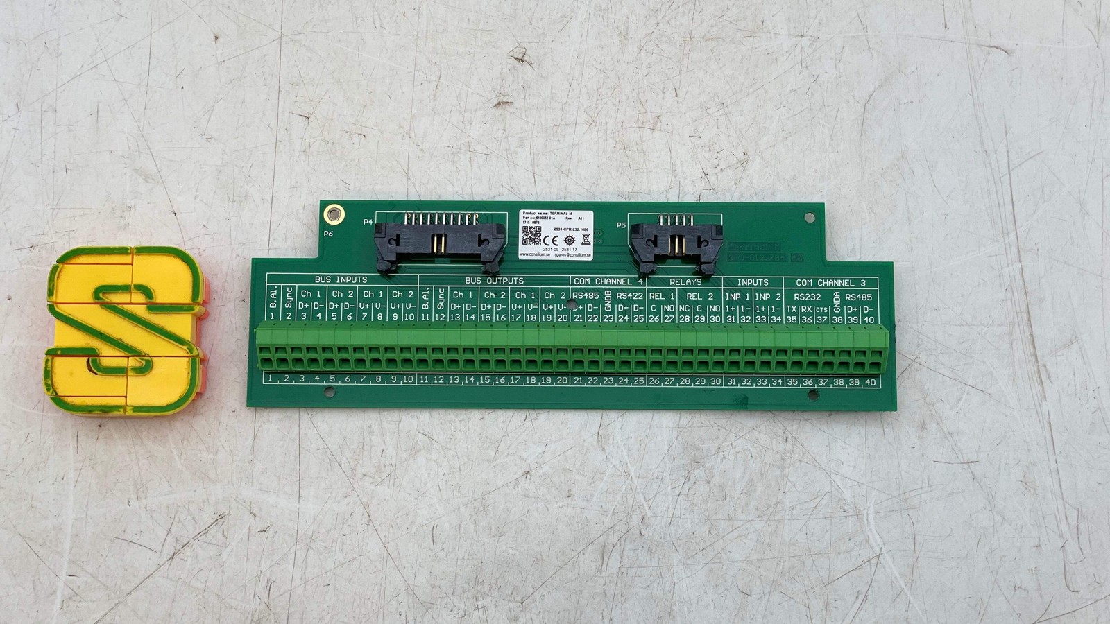 Consilium 5100052-01A Rev: A11 Terminal M Terminal Board (Used)