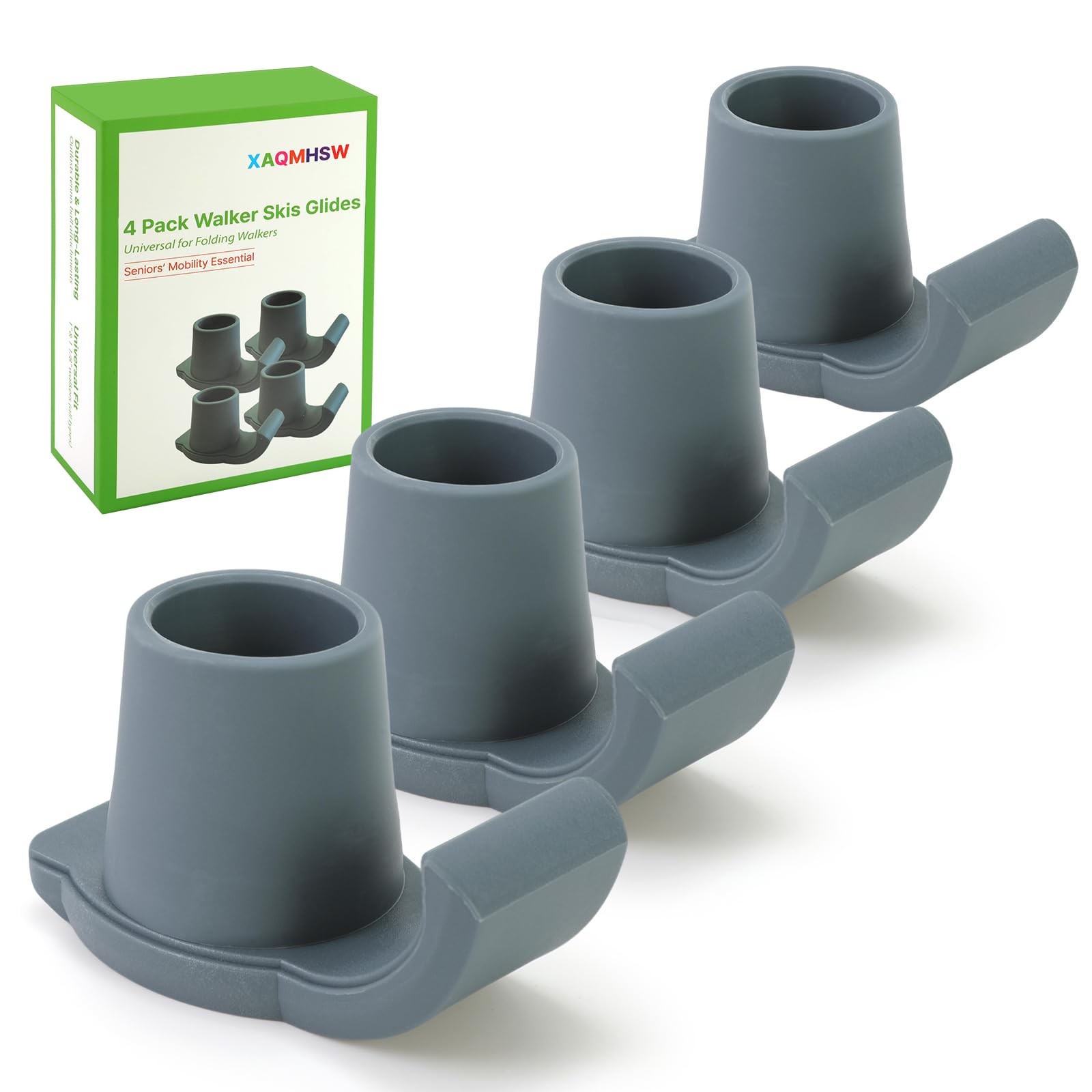 4 Pack Walker Skis Glides – Universal Sliders for Folding Walkers, Ideal Mobilit