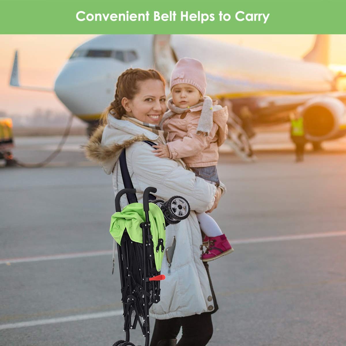 Lightweight & Compact Travel Stroller Infant to Toddler Adjustable Backrest