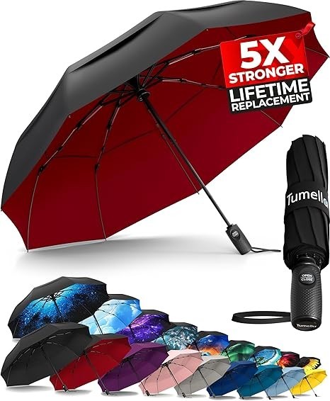 Strongest Windproof Travel Umbrella (Compact, Superior & Beautiful)