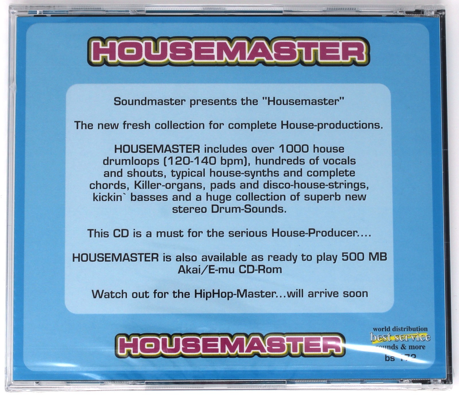 Best Service Housemaster Sample/Sound Library/Sampling CD 1990s SEALED NEW!