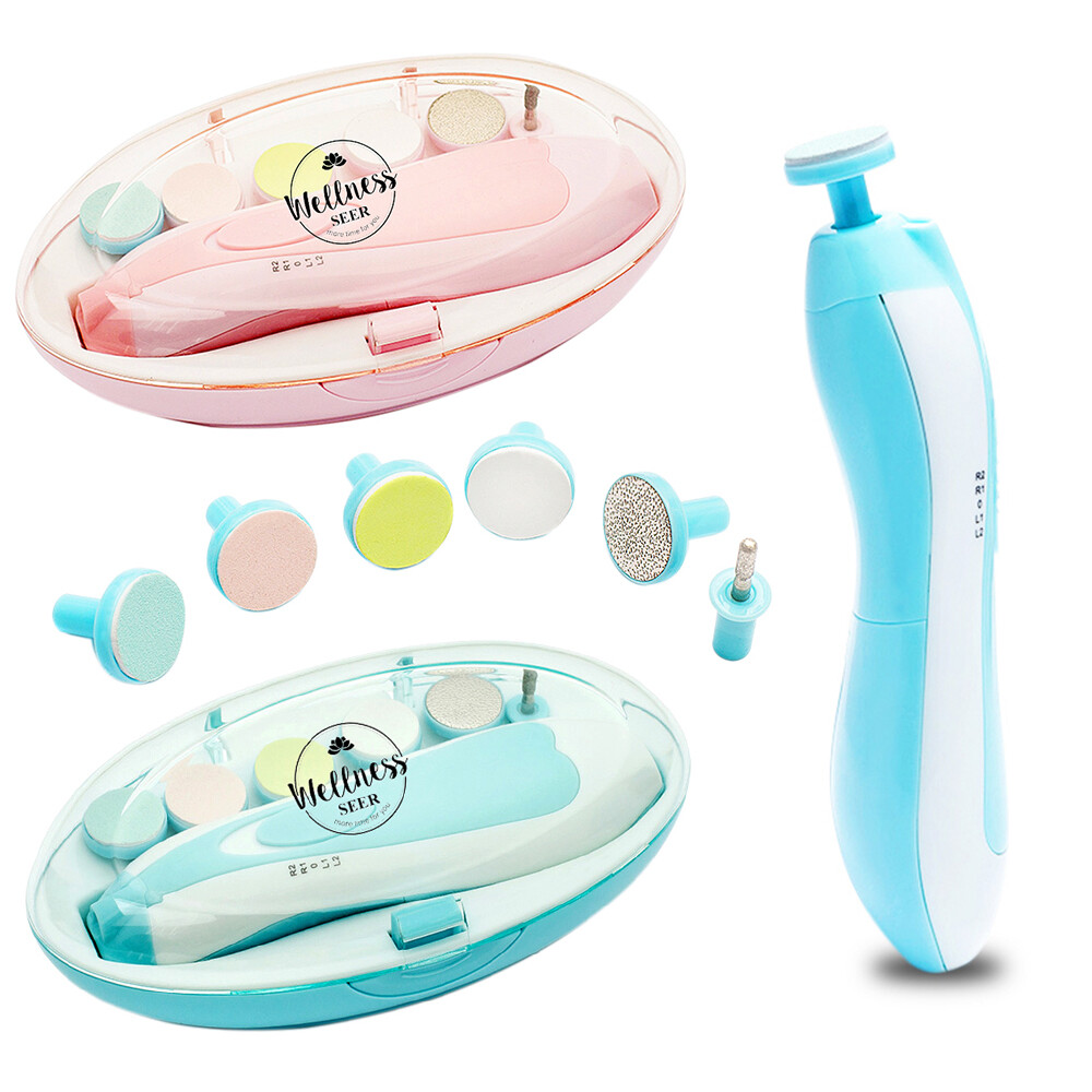 Electric Baby Nail File Trimmer/Manicure Toddler Toes Trim Nails Polish Care Set