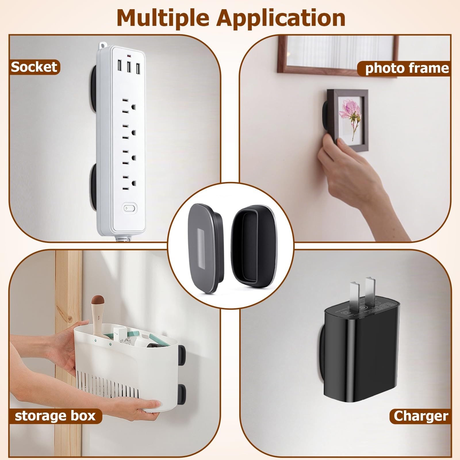 Magnetic Remote Control Holder 4 Pack Wall Mount No Drill Self-Adhesive