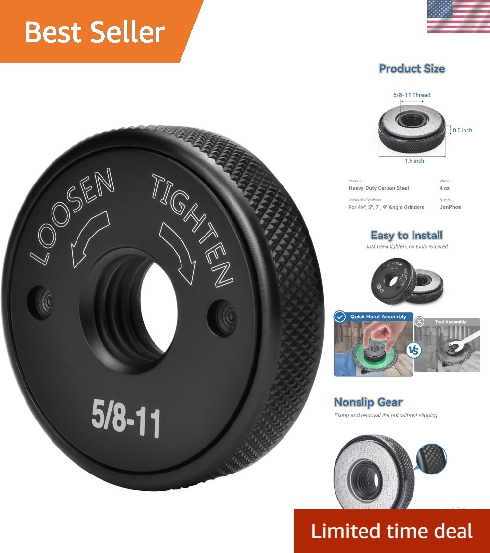 Effortless 5/8-11 Angle Grinder Flange Nut - Quick Release, No Wrench Needed
