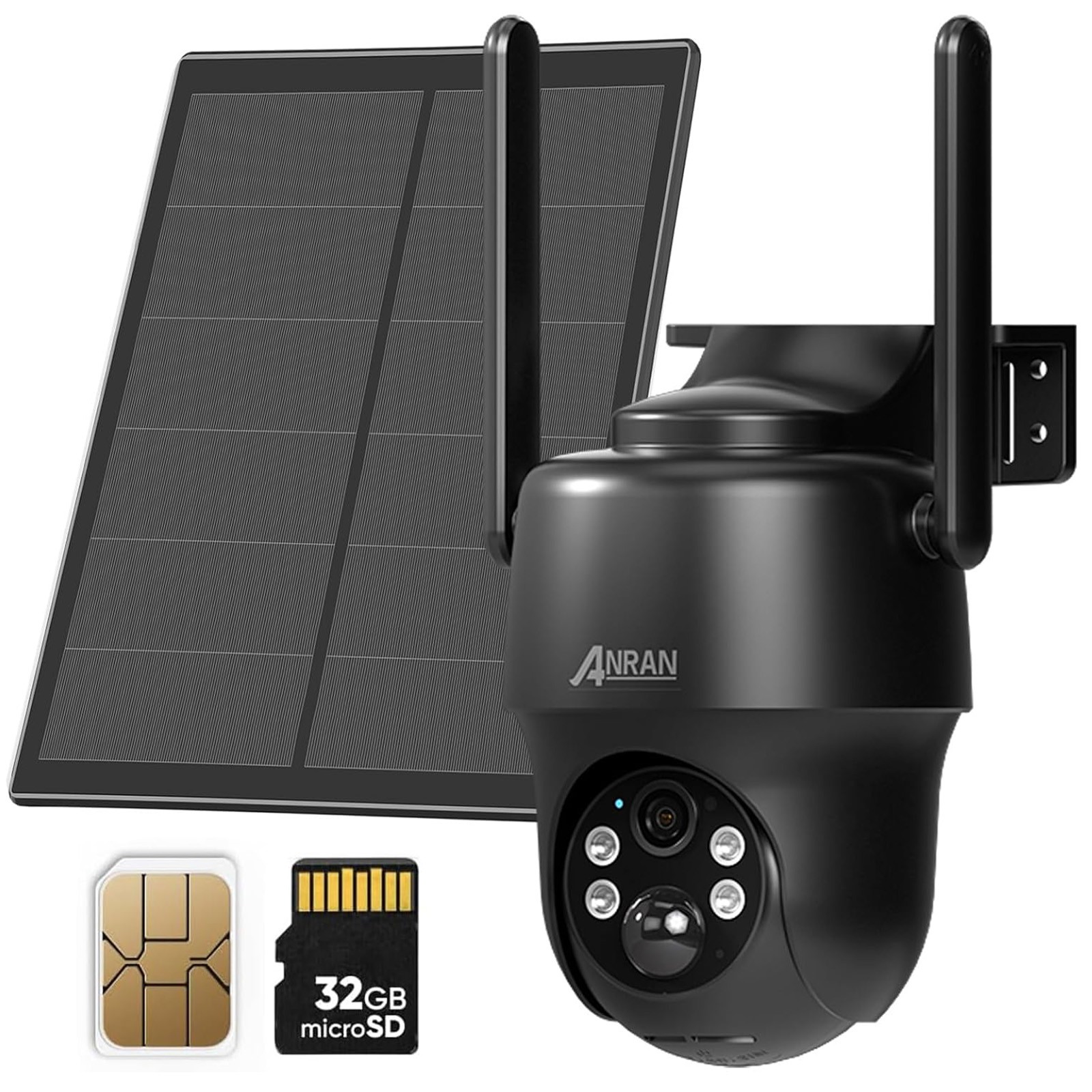 ANRAN 4G LTE Cellular Security Camera with SIM Card Solar Powered 3MP PTZ Camera