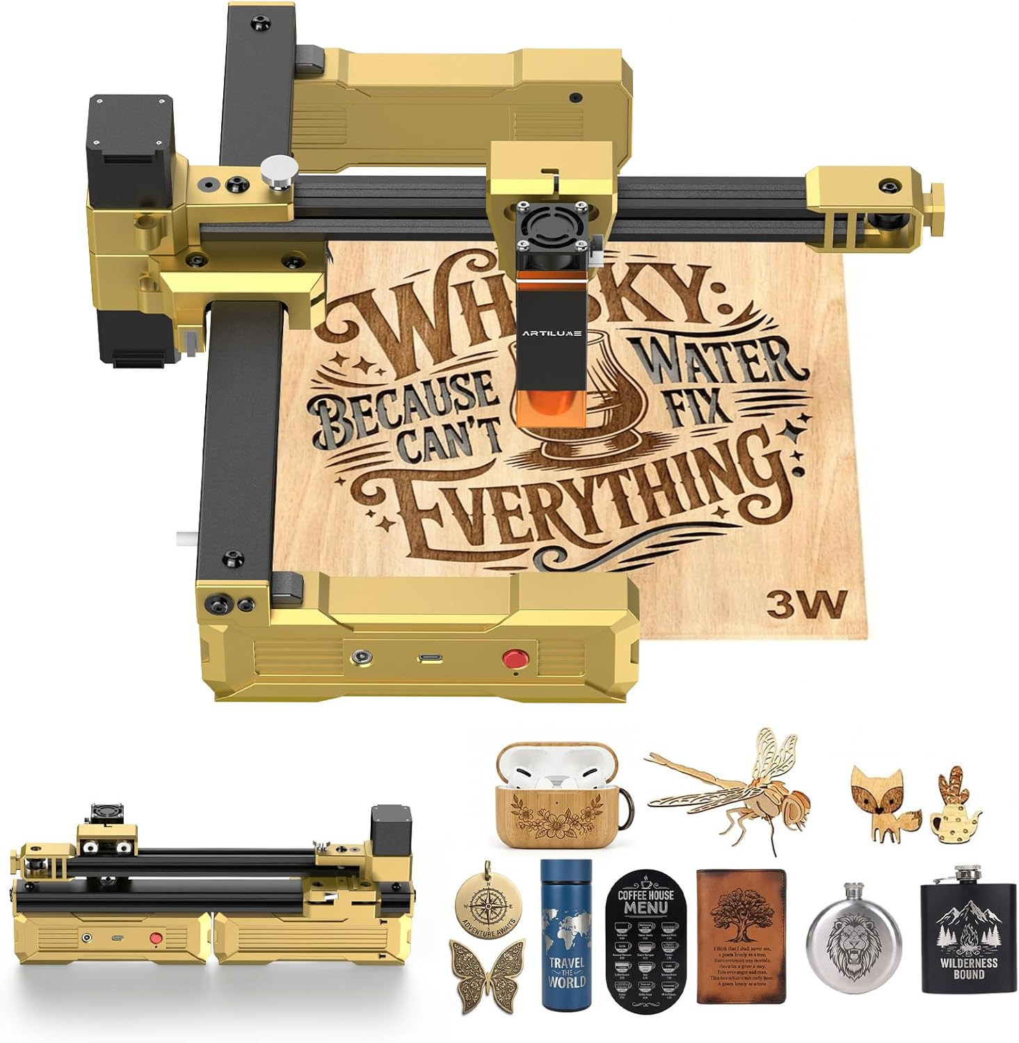 Laser Engraver Portable Laser Cutter Foldable Laser Engraving Machine for Small