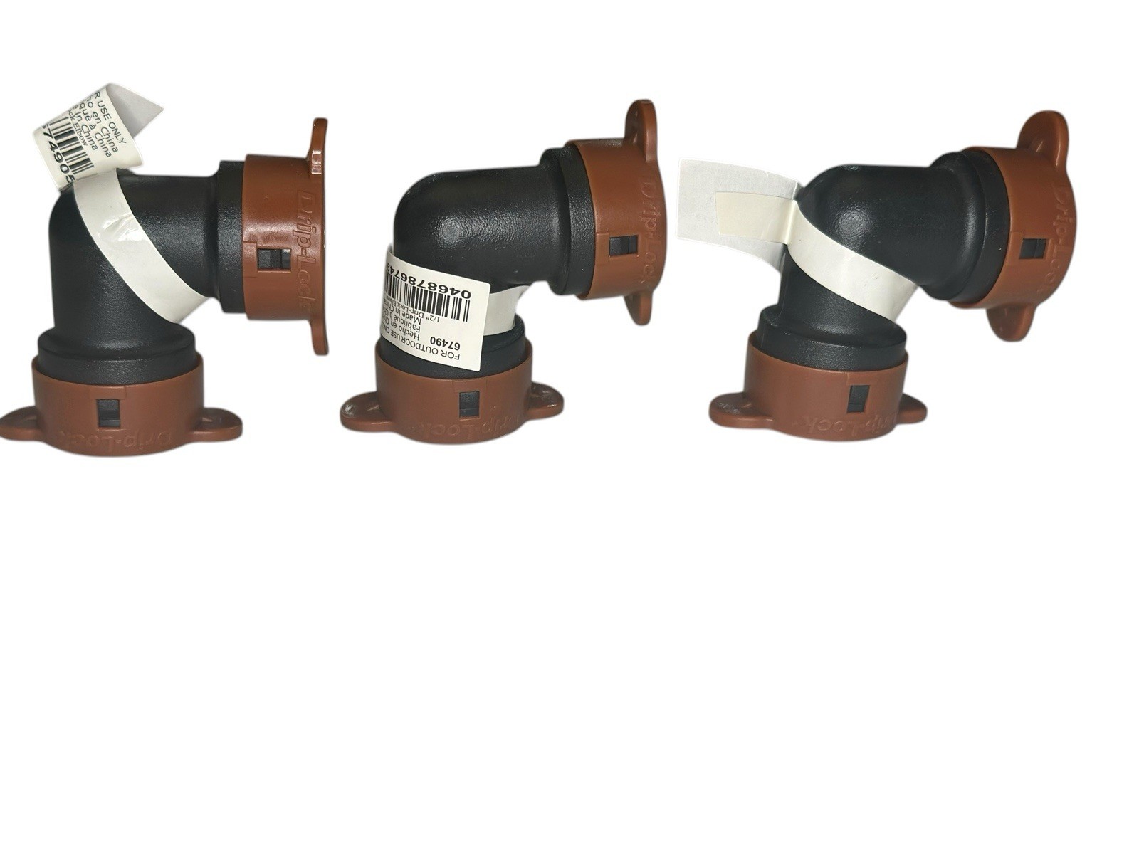 Lot of 3 Orbit 67490 1/2” Drip-Lock Irrigation Elbow Push-Fit NEW w/ Tags
