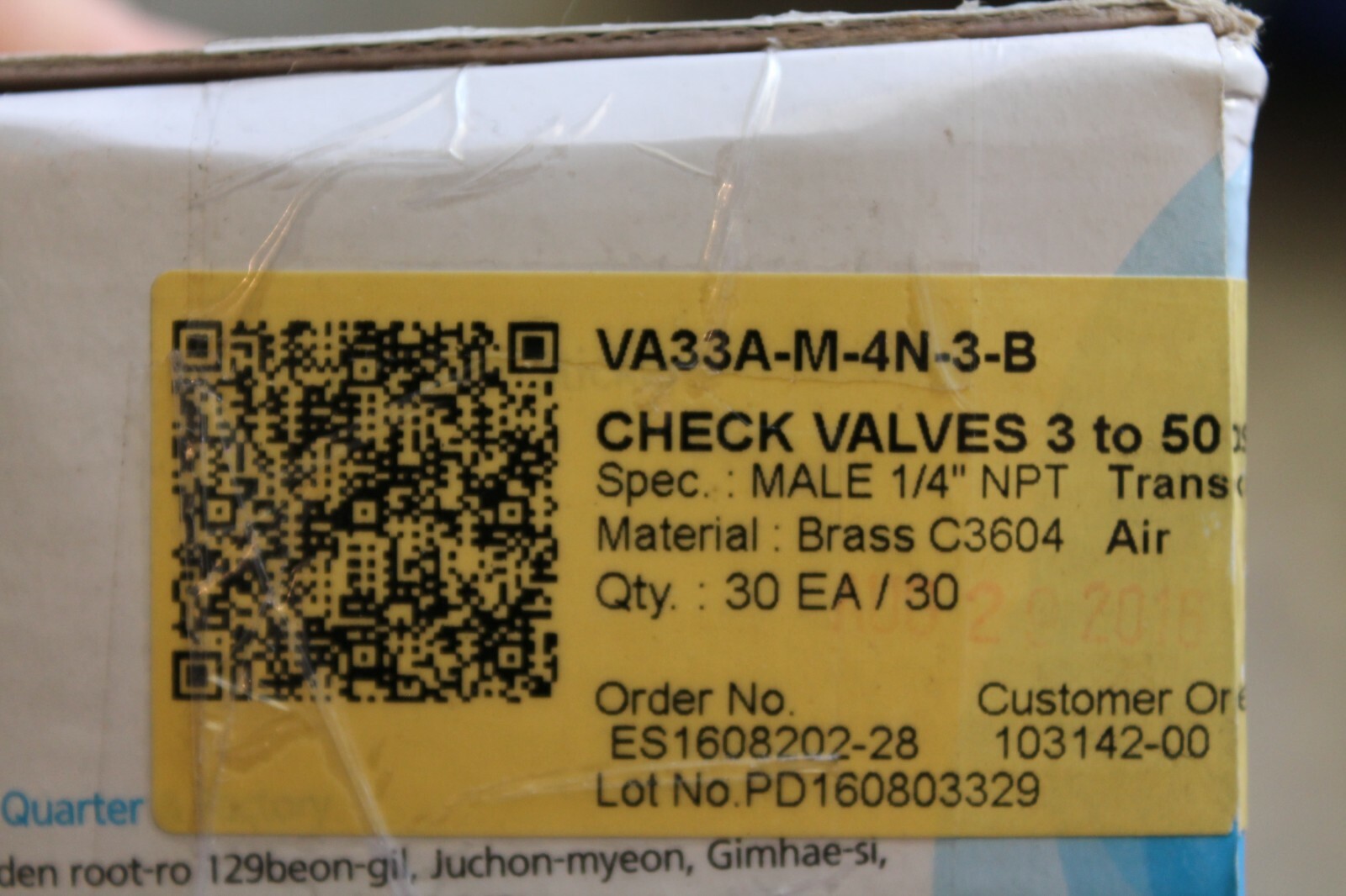 DK-Lok VA33A-M-4N-3-B One-Piece BRASS General Purpose Check Valve - 1/4" x 1/4"