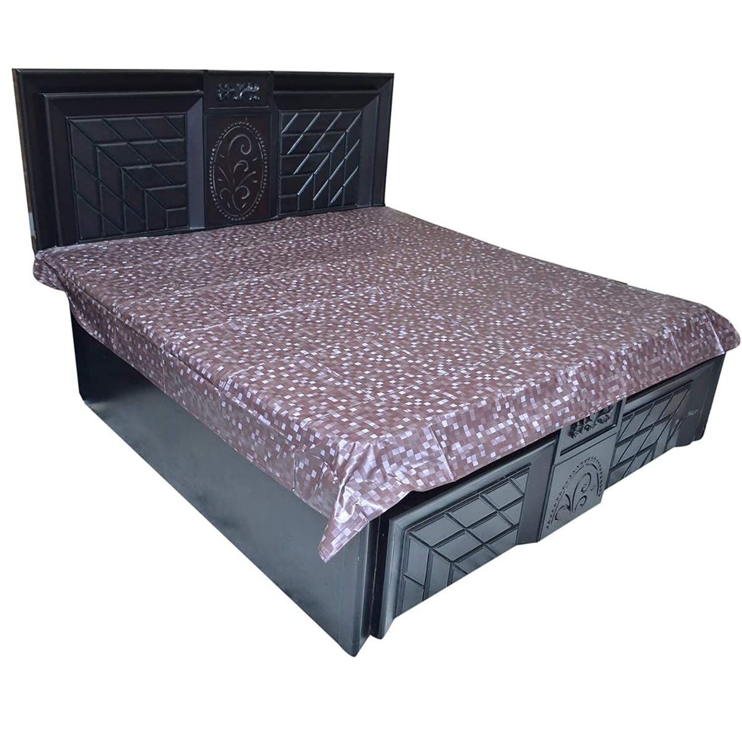 PVC Waterproof Double Mattress Protector 6 Ft x 6.5 Ft Brown,