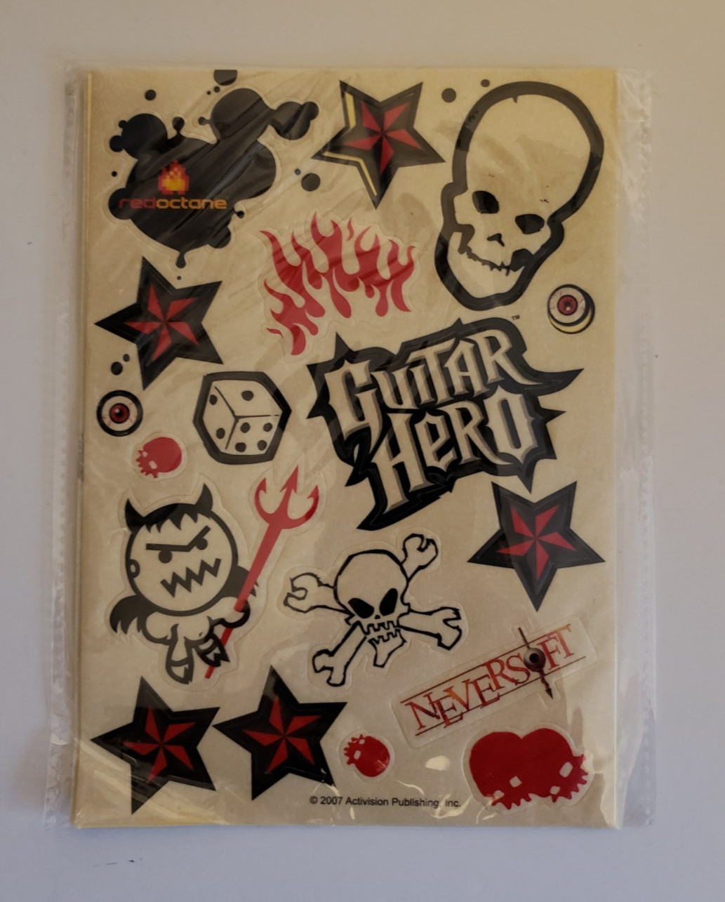 2 Guitar Hero SG Red Octane PlayStation New Sticker Sheets.