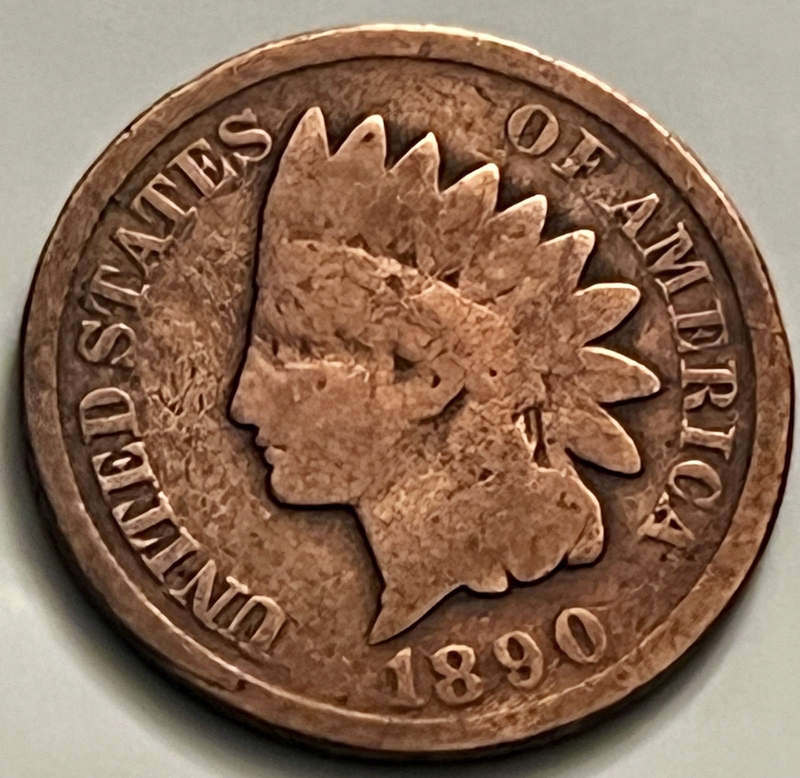 1890 Indian Head Cent Penny Good Details Environmental BN1173