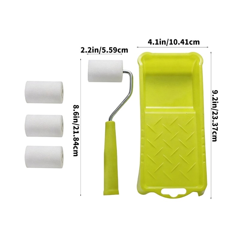 2Inch Foam Paint Roller Set With Plastic Handle Smooth Finishing Paint Roller