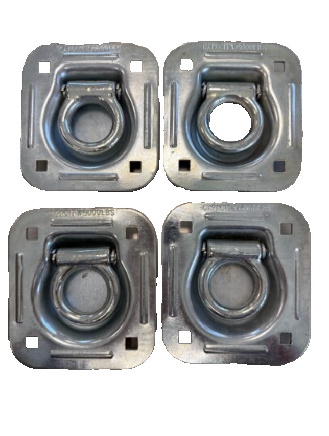 4 Recessed D-Ring Tie Down Anchor 6,000 lb – Flush Mount Trailer Cargo Tie Down
