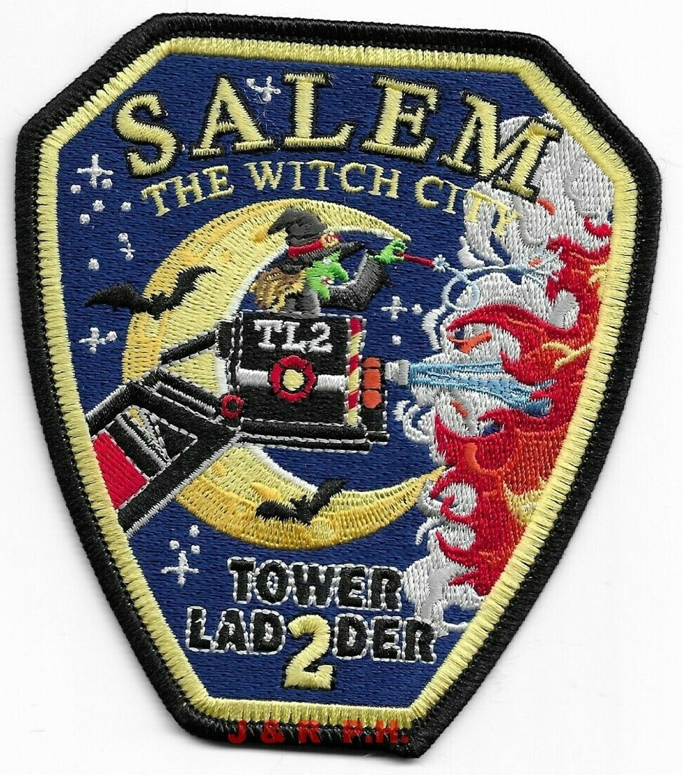 Salem  Tower Ladder - 2  "Witch City", MA  (4" x 4.5" size) fire patch