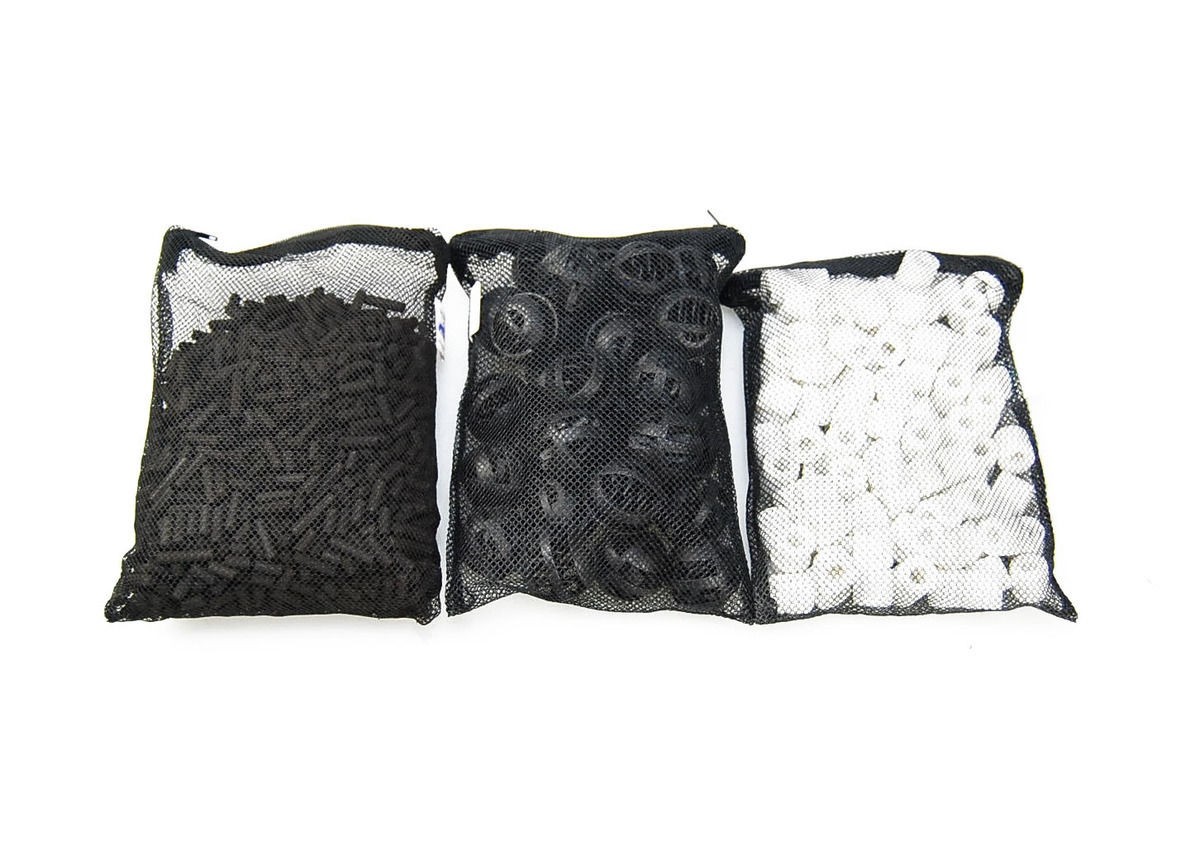1 lb Active Carbon + 30pcs Bio Balls + 500g Ceramic Rings for aquarium filter