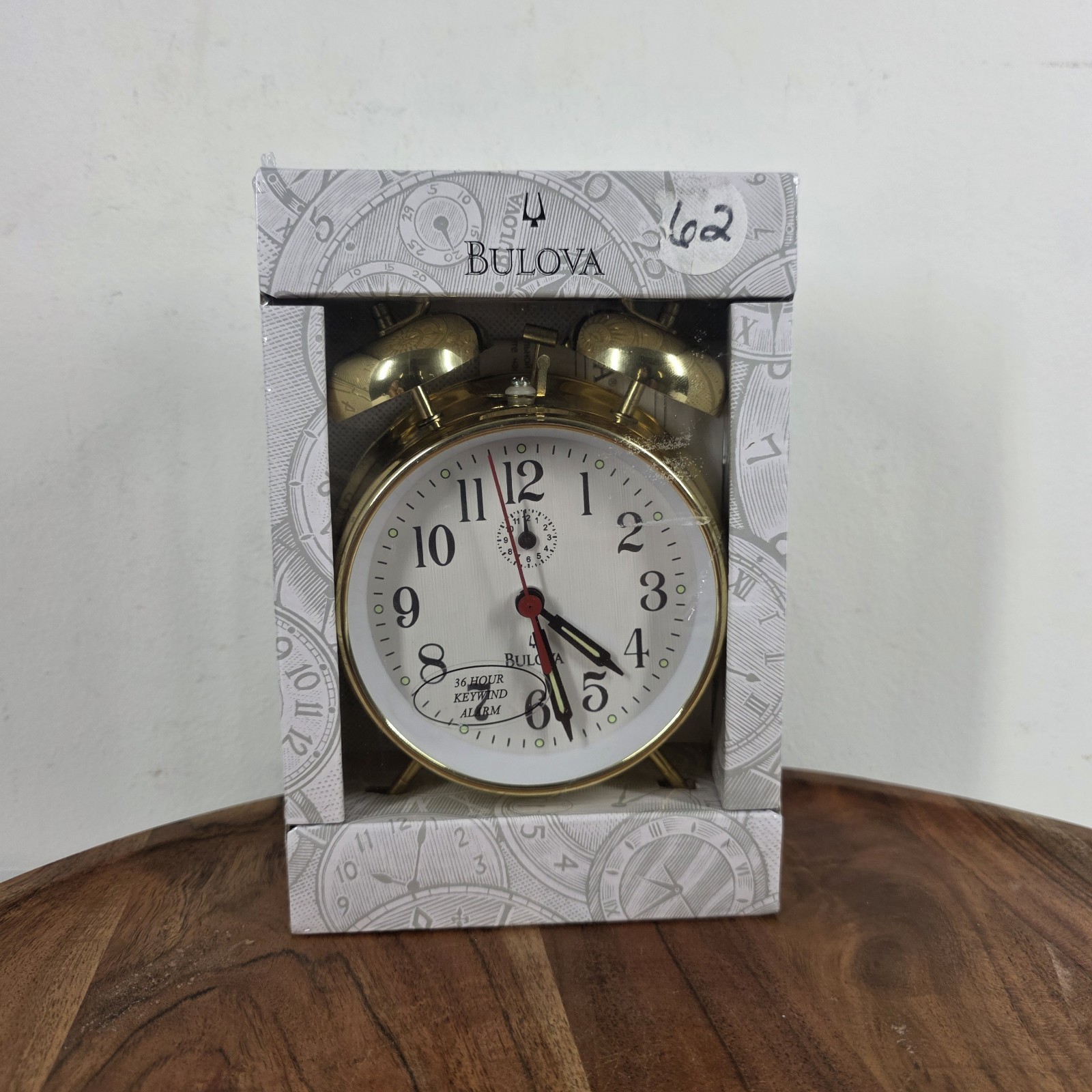 Bulova B8124 Bellman 36 Hour Keywind Alarm Clock Brand New Sealed Free Shipping