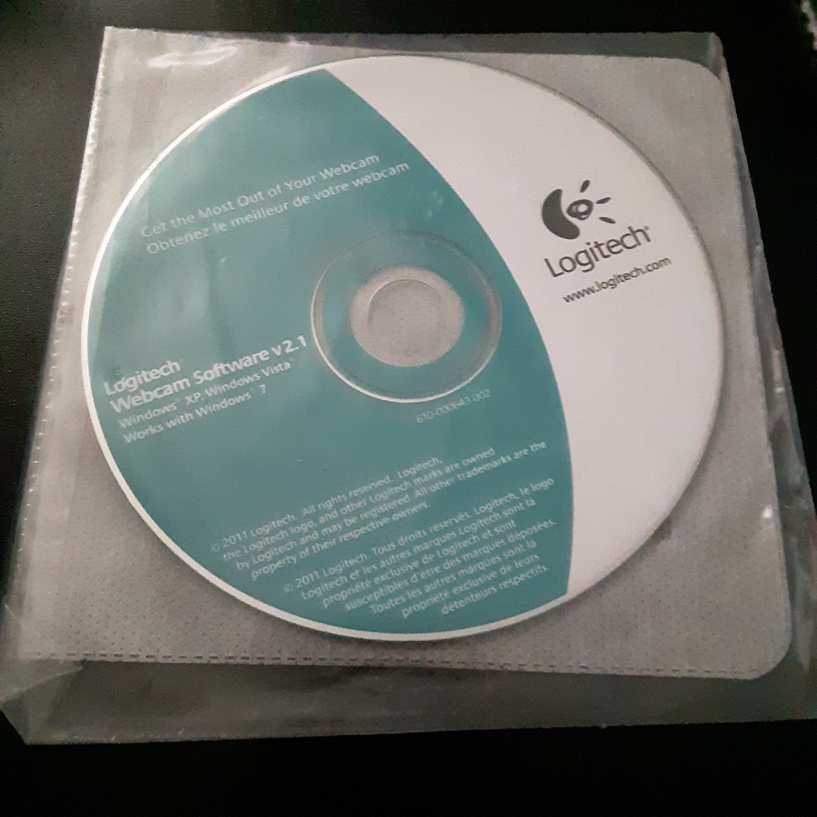 2011 Logitech Webcam Software v2.1 CD Windows XP Vista 7 Install Disc CD ONLY