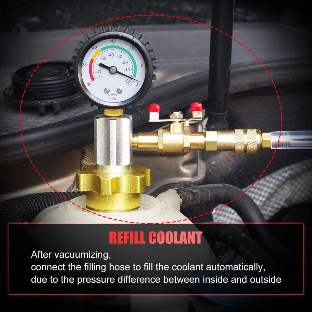 Auto Coolant Vacuum Kit Cooling System Vacuum Radiator Kit Refill & Purging Tool