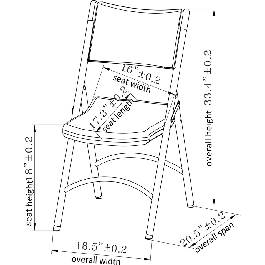 Lorell LLR62515 Heavy-Duty Folding Chair Platinum Seat