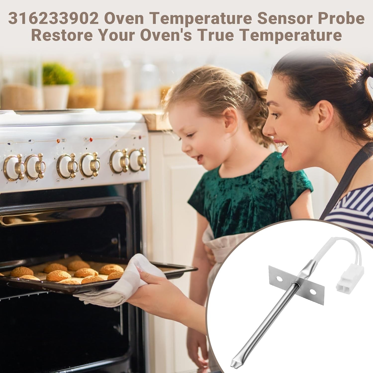 Frigidaire Compatible Oven Temperature Sensor - Easy Install & Accurate 32-500°F