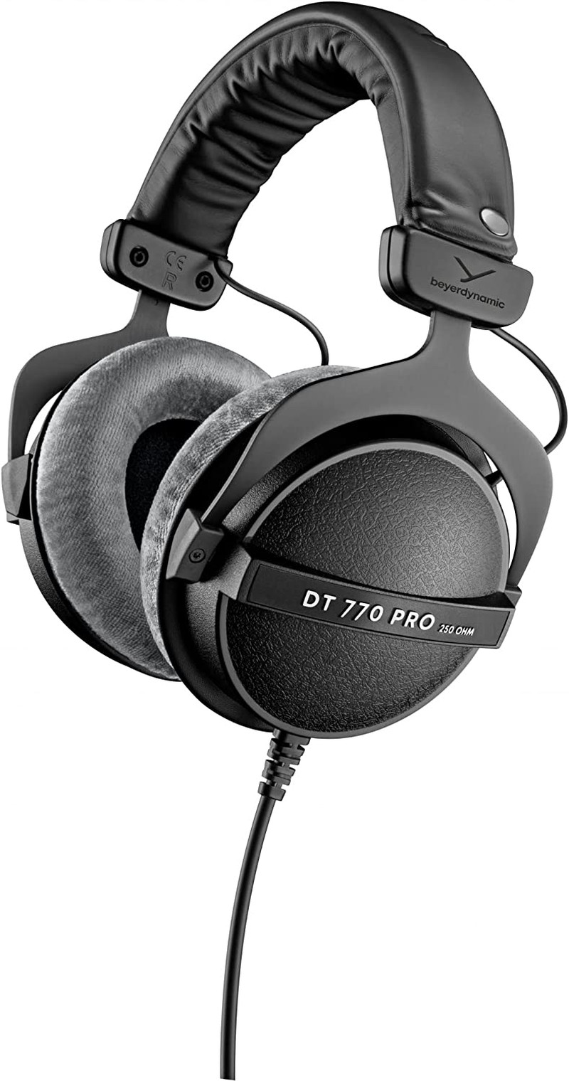 DT 770 PRO 250 Ohm Over-Ear Headphones in Gray. Enclosed Design, Use Ideal for S