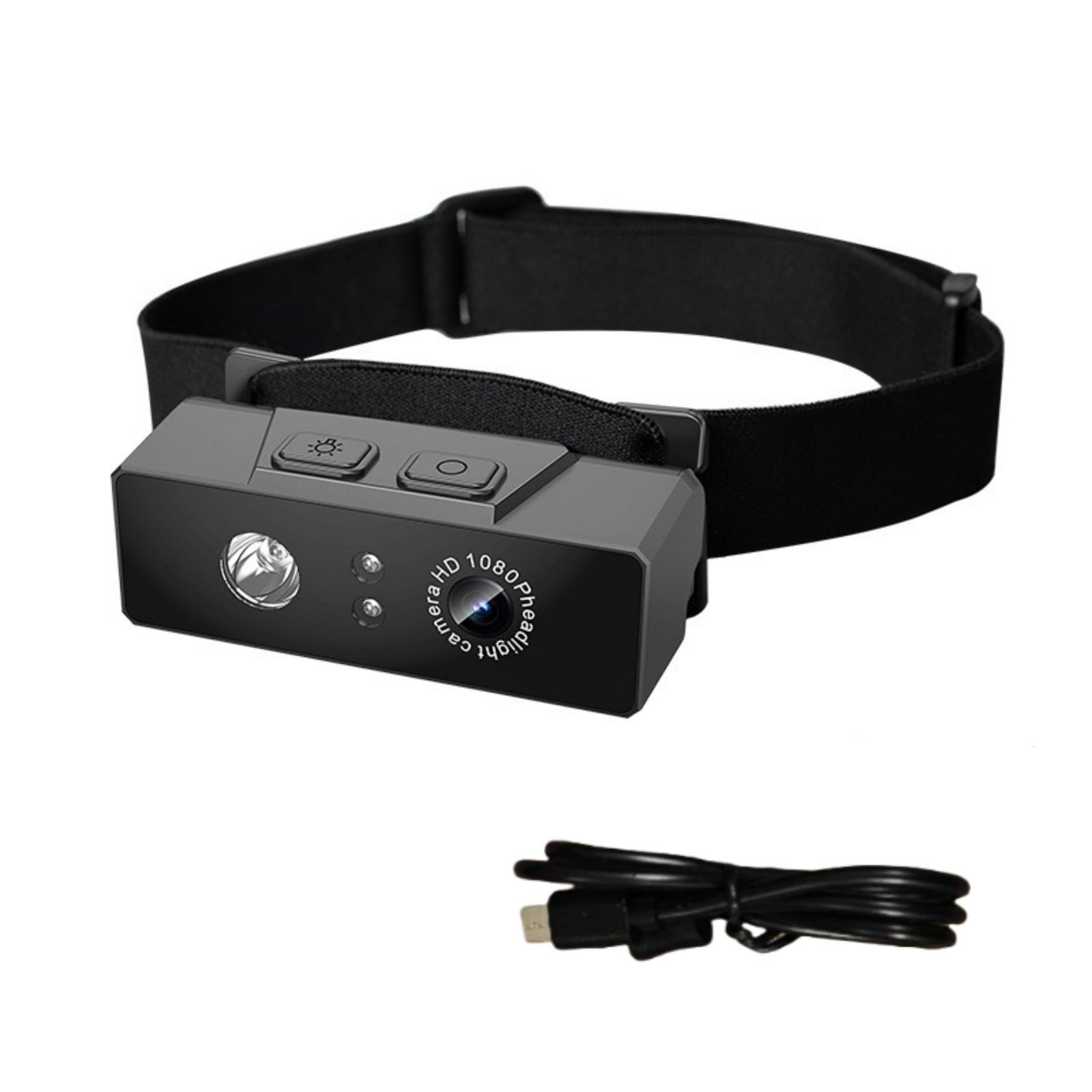 1Pc Head-mounted Action Camera 1080P HD Camcorder Night Vision w/ LED Light