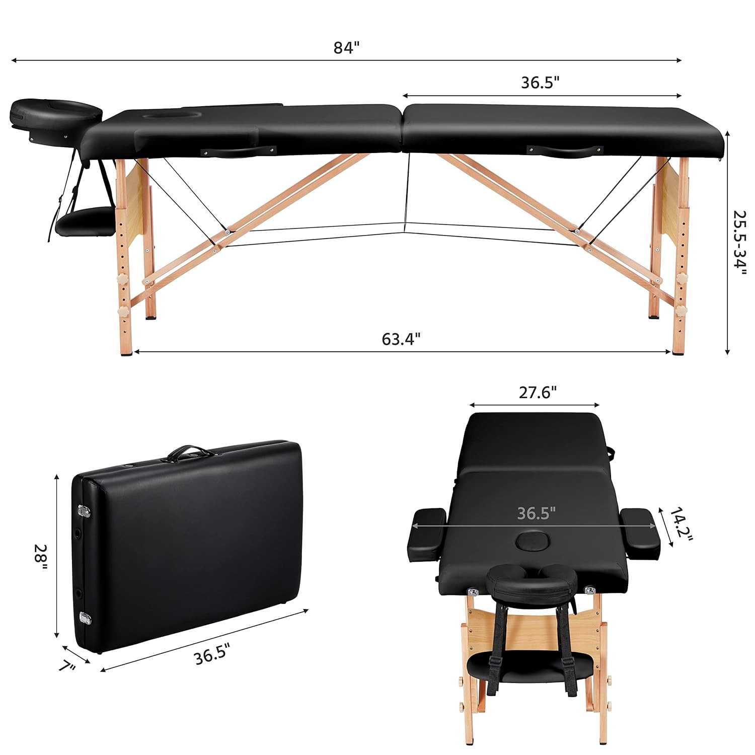 Massage Table Portable Lash Beds Spa Bed Massage Couch Foldable Spa Tables Adjus
