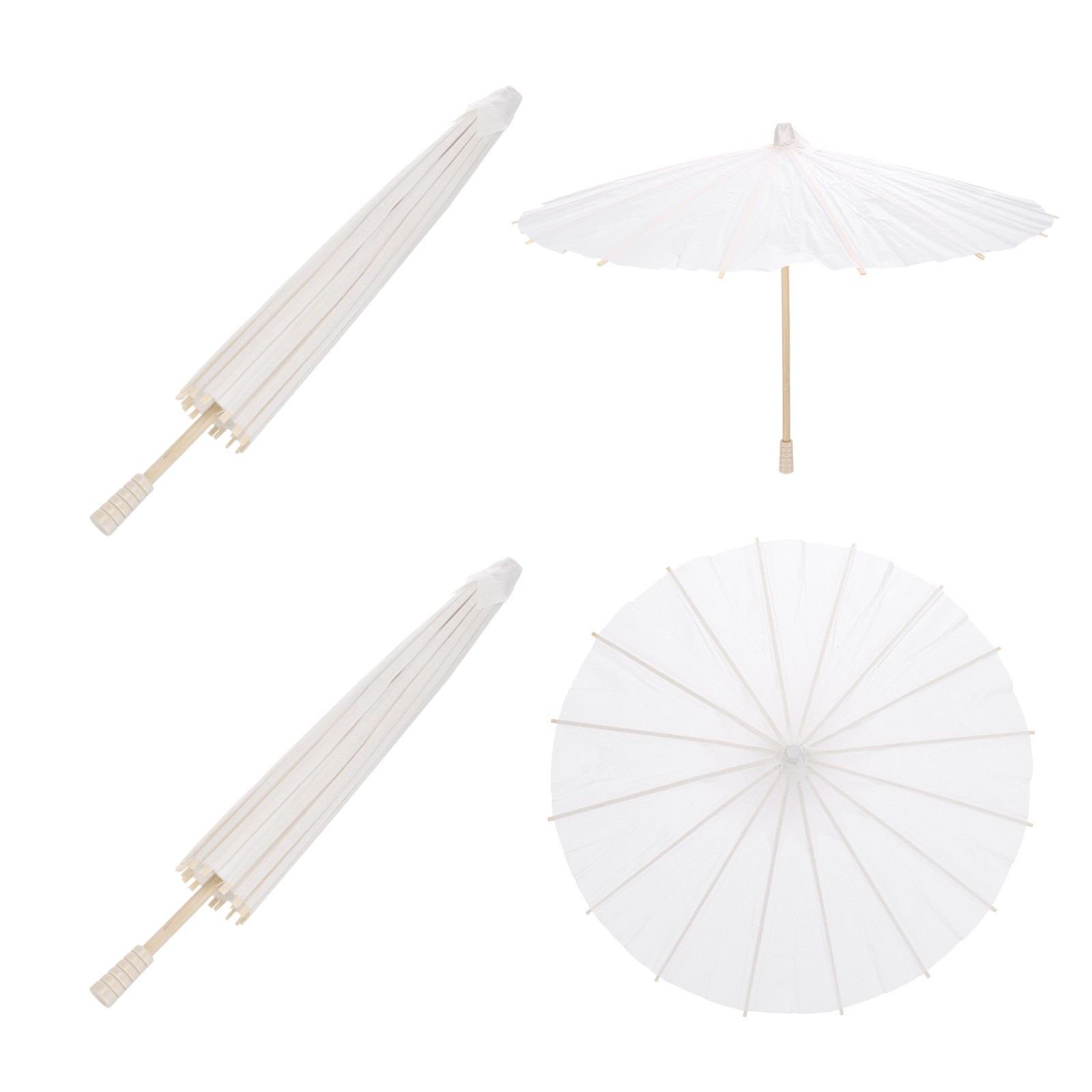 2 Pcs Paper Umbrellas ,12" Paper Parasol Umbrella for Craft,White