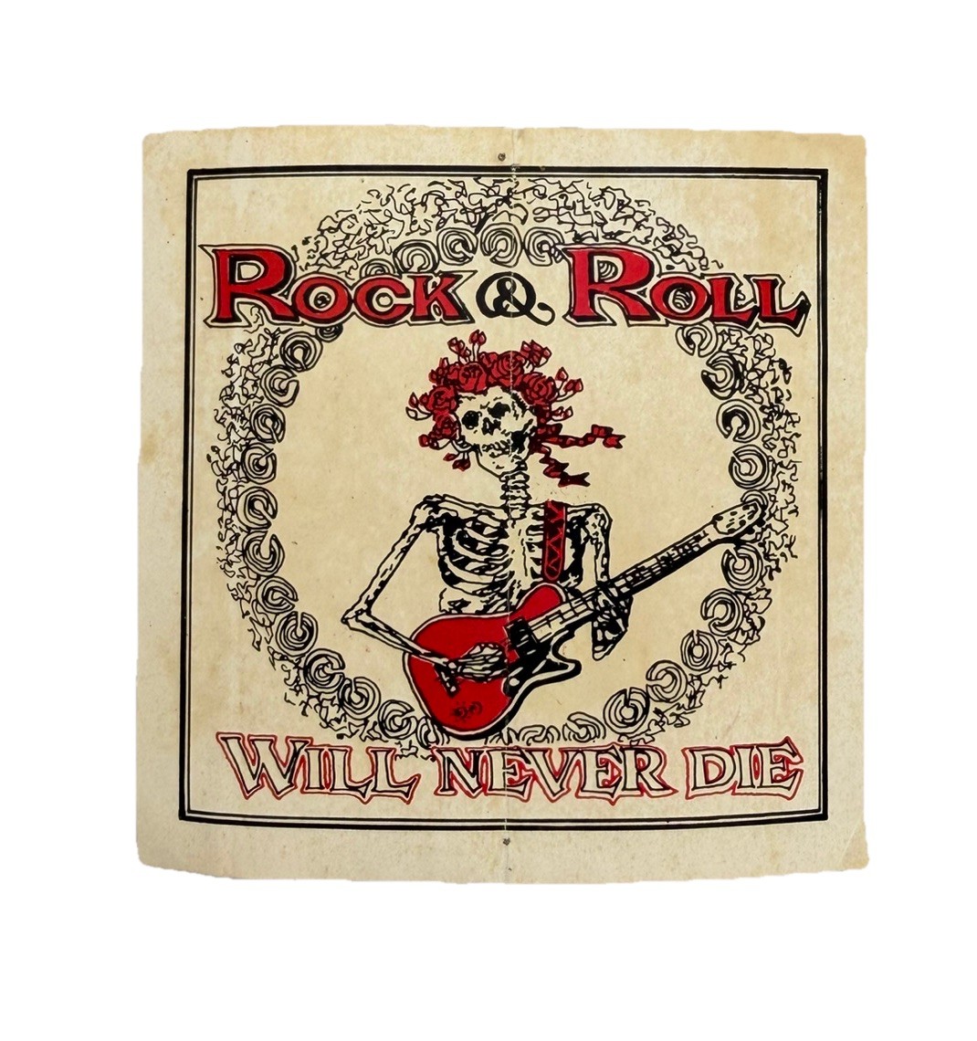 Vintage 1980s The Grateful Dead Rock & Roll Will Never Die Sticker 4x4 (Read)