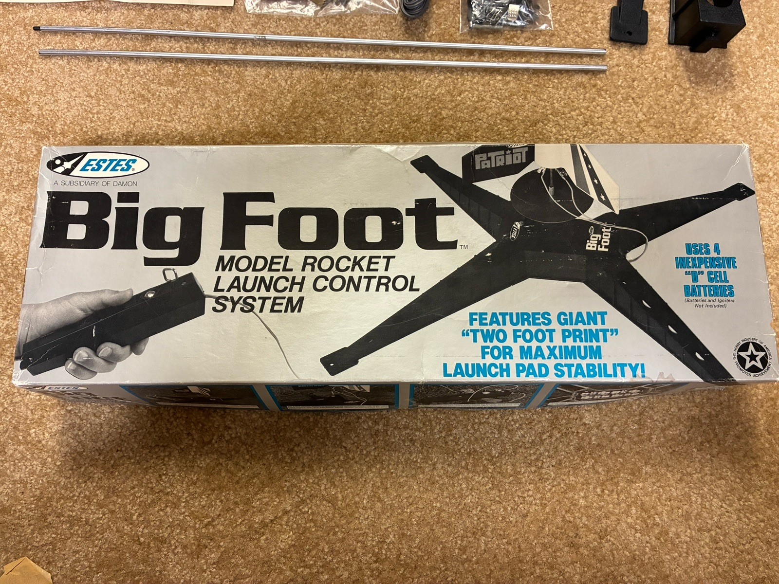 VINTAGE ESTES BIGFOOT MODEL ROCKET LAUNCH CONTROL SYSTEM COMPLETE2208 NEAR MINT