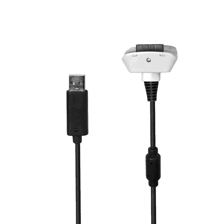 Xbox 360 Wireless Controller Charging Cable [White] – Play & Charge Cord, New