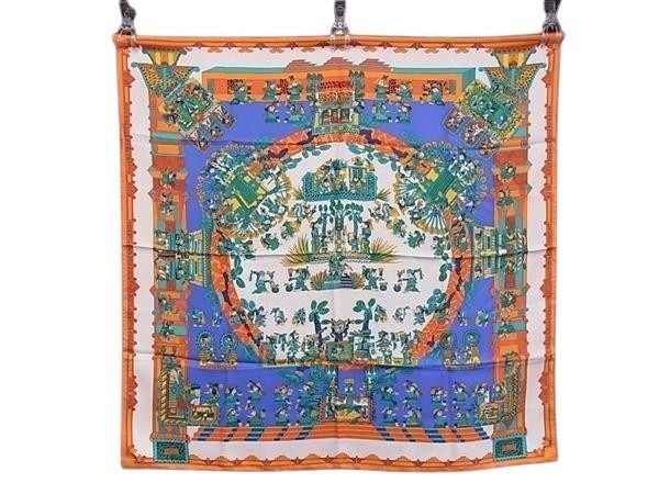 HERMES Scarf Carr 90 100 Silk ASTRES es SOLEILS Celestial Bodies and Sun Multico