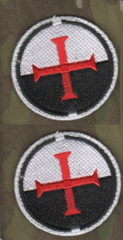 GULF WAR ARMED FORCES SANDBOX DEPLOYMENT vêlkrö 2" 2-TAB: Crusader Knight Cross