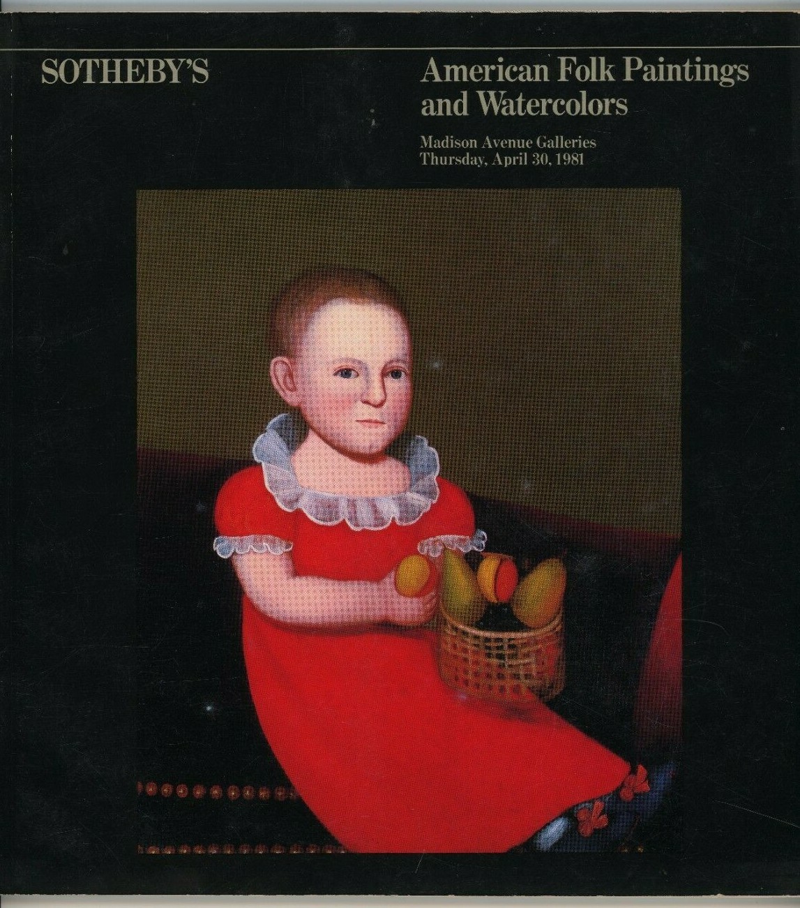 Sothebys Auction Apr 1981 American Folk Paintings Watercolors Art Schorsch 18th