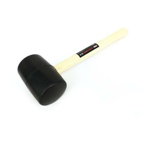 24 Ounce Carpenter Rubber Mallet with Wood Handle 1 lb 8 oz Heavy Duty 14" Black