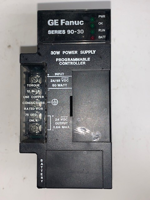 GE FANUC POWER SUPPLY IC693PWR322D SERIES 90-30 24/48 VDC 30 WATT 0.8 AMP