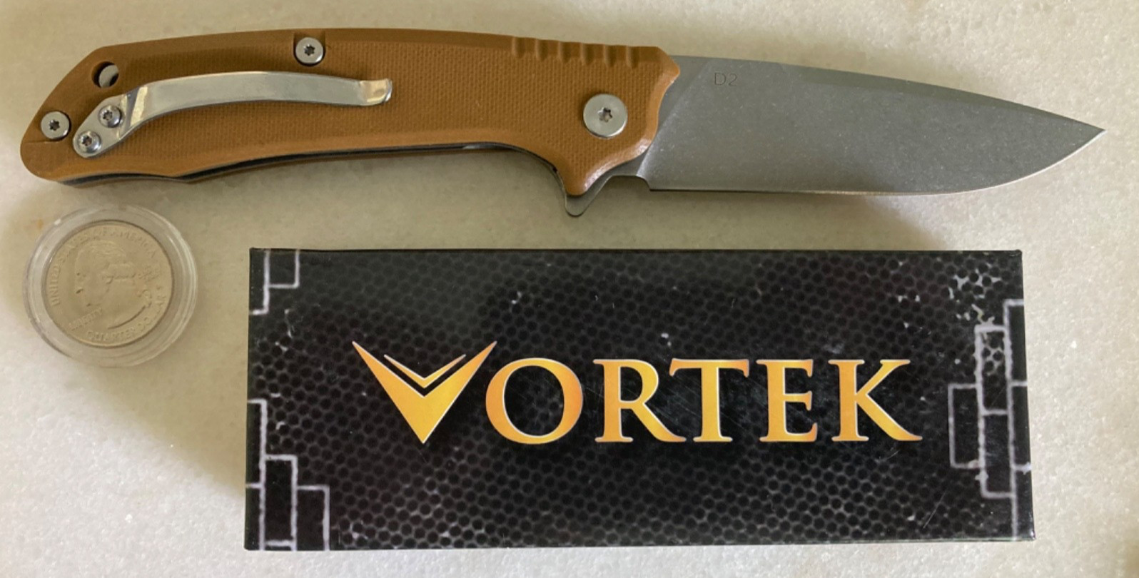 NEW EDC VORTEX ROVER FLIPPER POCKET KNIFE 3.5” PLAIN DROP POINT BLADE NIB CLIP