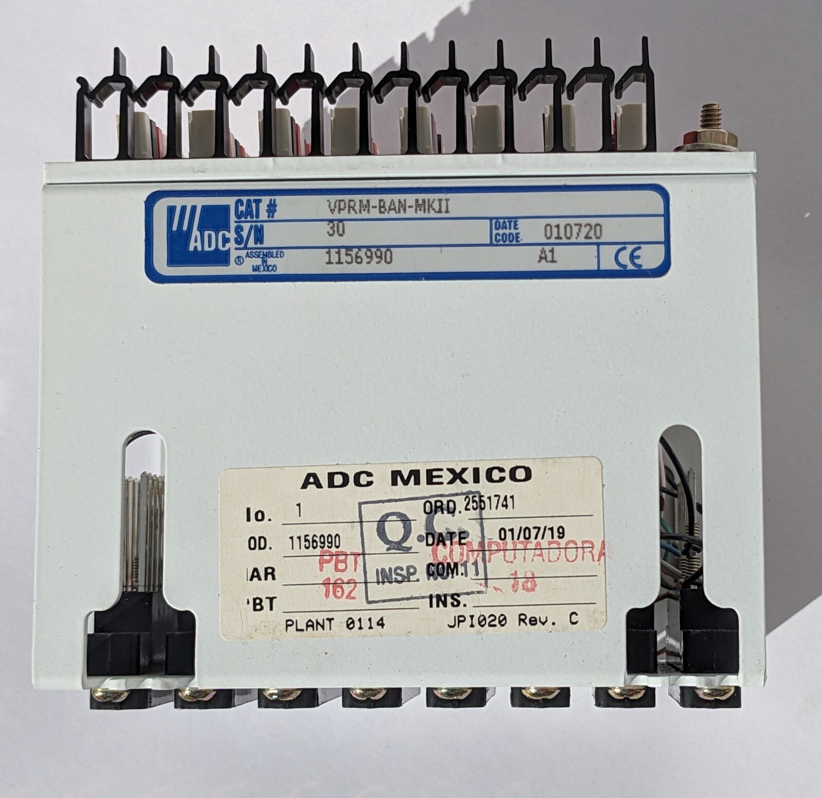 ADC VPRM-BAN-MKII QCP Patchbay module for ADC frame & BAN JACK MOD; Dual Bantam