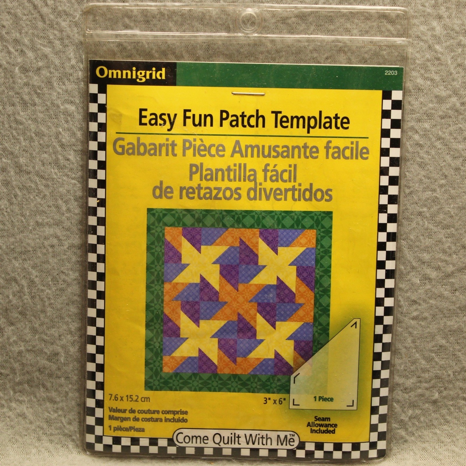 Omnigrid Easy Fun Patch Template 3x6 Acrylic Quilting Tool 2203 Sewing DIY