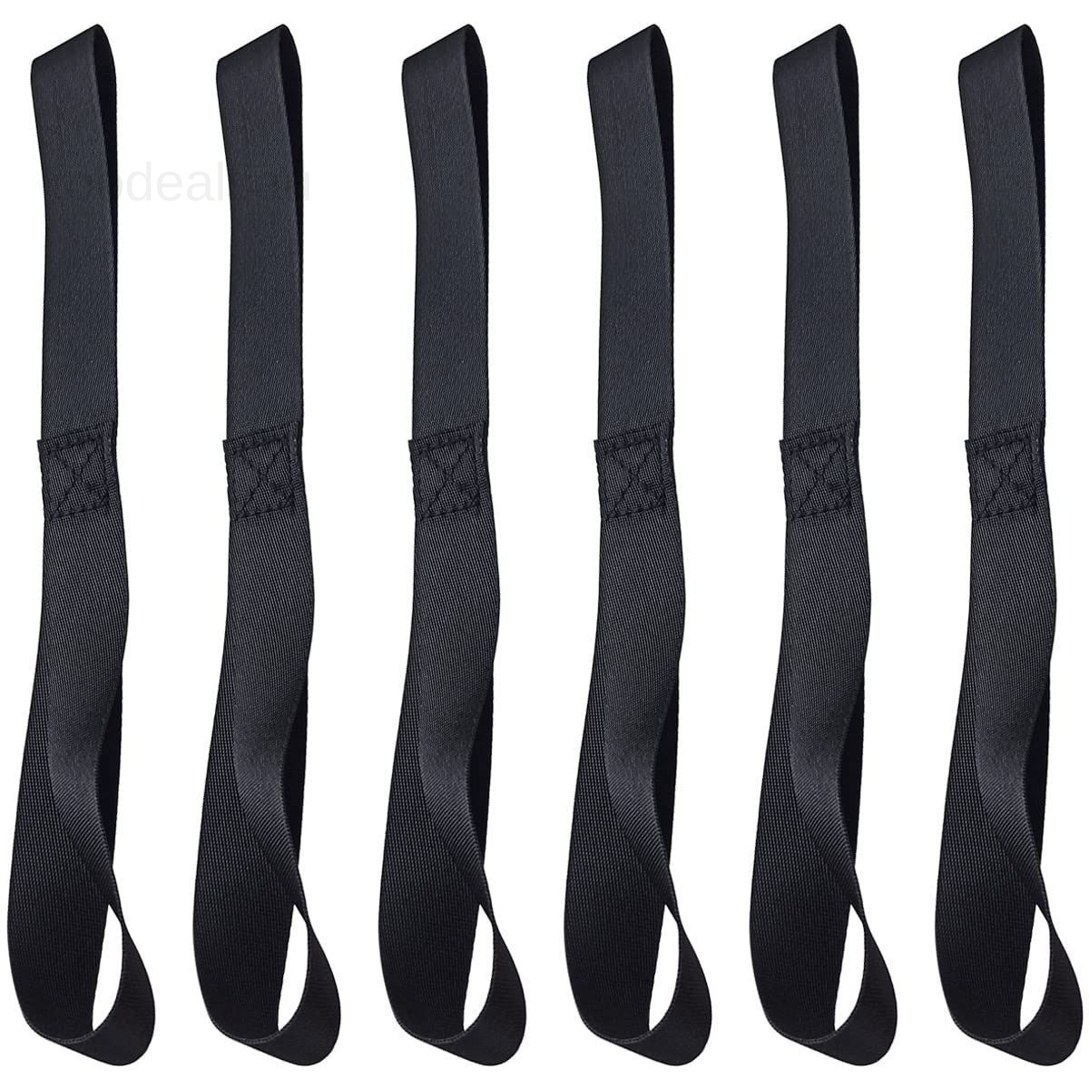 Black Soft Loop Tie Down Straps (6 Pack) 4500Lbs 12 x 1 inches