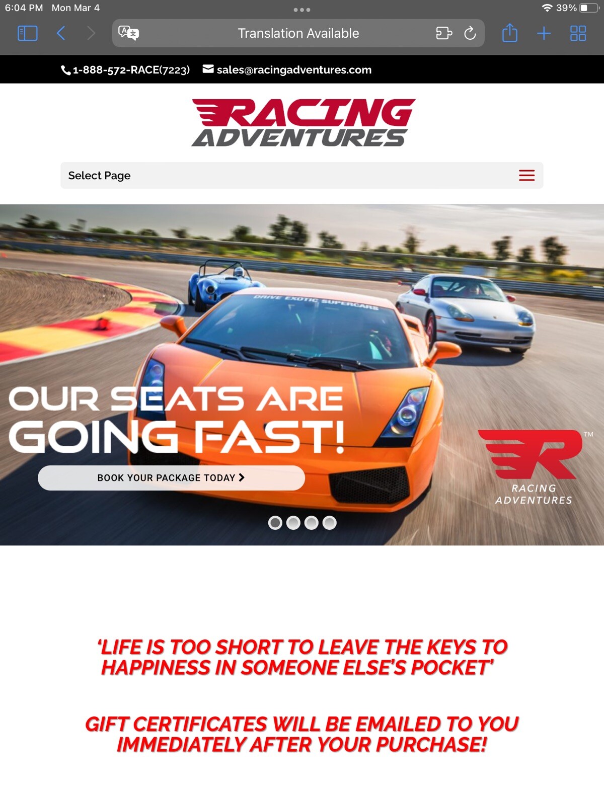 Racing Adventures Git Certificate