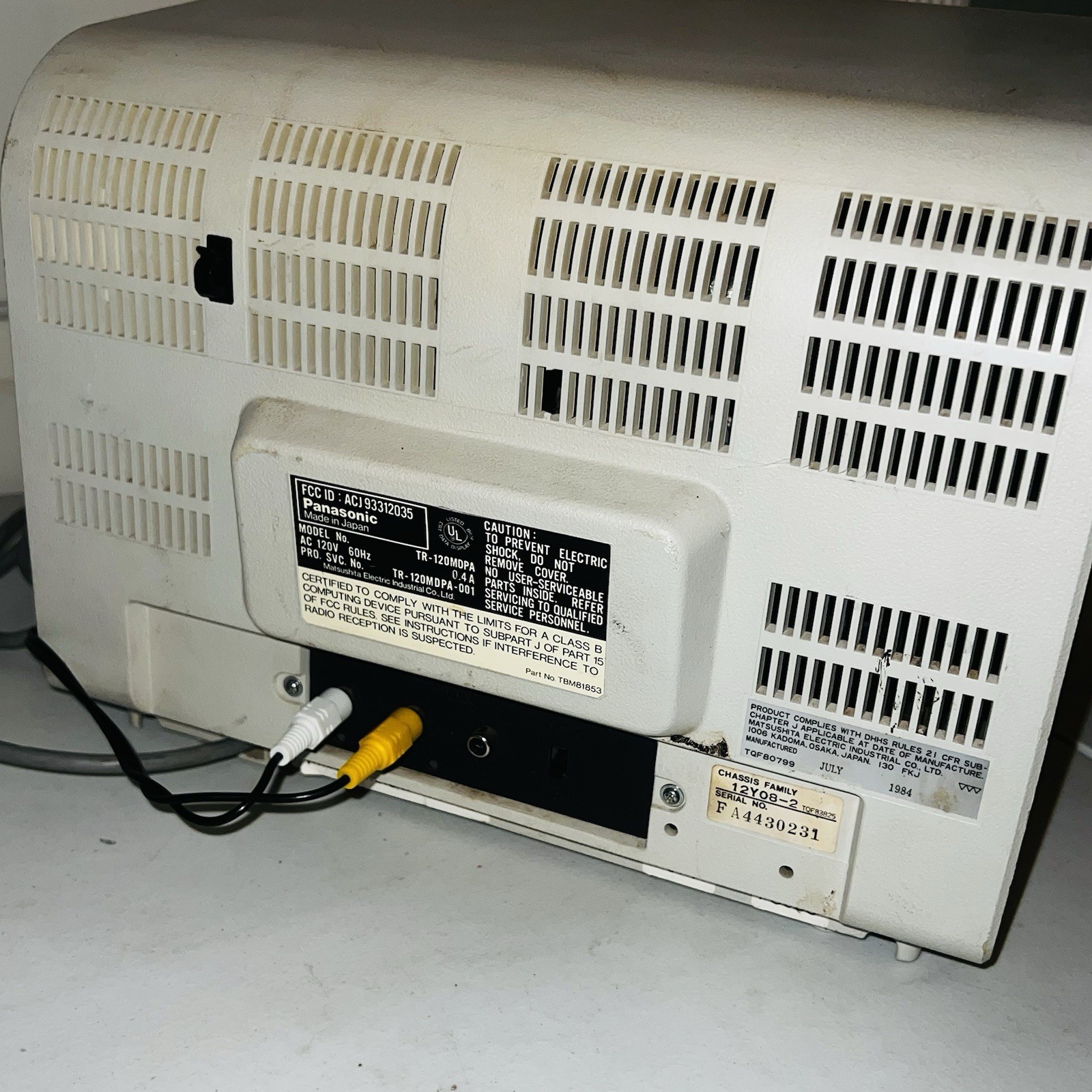 1983 Panasonic TR-120MDPA 12” Computer Display - Japan Made - READ